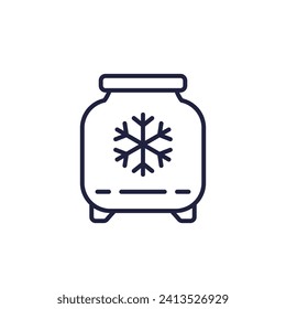 cryo bank, nitrogen cryogenic storage line icon, medical cryobank vector