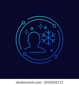 cryo therapy icon, linear design