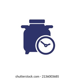 Kryobank, Zeit im Speicher-Tanksymbol auf Weiß