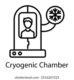 Cryogenic chamber icon in linear style 