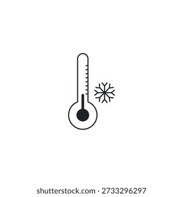 Icono de Vector de enfriamiento criogénico. Termómetro que muestra la temperatura cayendo a cero absoluto con heladas. Computación cuántica, refrigeración y ciencia del frío extremo, símbolo.