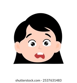 cryong, smile, angry emoticon girls  cartoon design. element stock