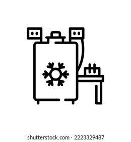 Cryopreservation black line icon. Fertilization.