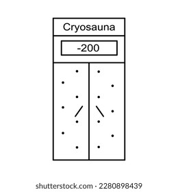 Ilustración vectorial de terapia de criosauna para lesiones benignas y malignas. Crioterapia corporal completa. Terapia de congelación sin dolor para mejorar la salud. Refrigeración por nitrógeno líquido para el tratamiento criogénico.