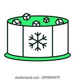 Cryotherapy chamber icon representing cold therapy, muscle recovery, and wellness treatment, editable stroke