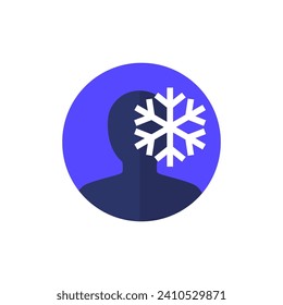 Cryotherapy icon, cold therapy flat vector
