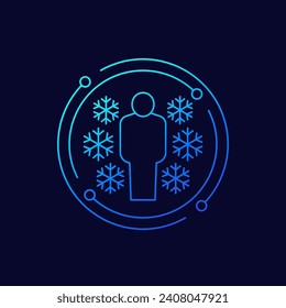 Cryotherapy icon, cold therapy linear design