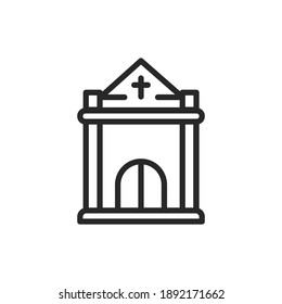 Crypt color line icon. Isolated vector element. Outline pictogram for web page, mobile app, promo