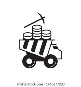 Crypt currency mining logo template vector icon design