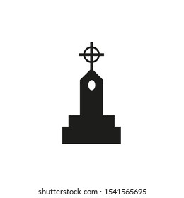Crypt sign with cross flat style
