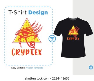 Cryptex secrets with egyptian eyes , vector illustration, ready for print on t-shirt