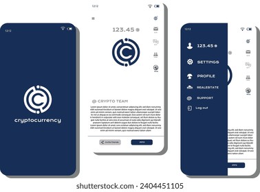 crypto app ui design concept. crypto app mining ui design. creative crypto app ui