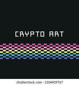 Crypto art. Nft illustration. Pixel concept