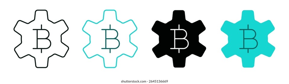 Conjunto de ícones de gerenciamento de ativos de criptografia. Criptomoeda e conceito de tecnologia. Traçado vetorial editável. Cor preta e verde. Símbolo para Web ou IU. Ideal para aplicativos fintech e plataformas blockchain.