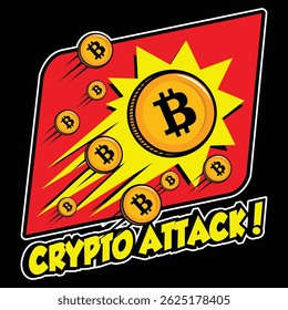 design de etiqueta de quadrinhos de ataque de criptografia