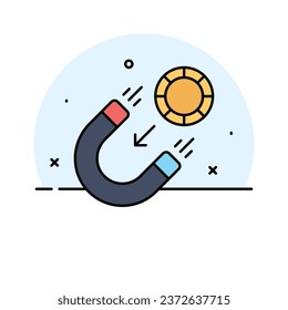 Crypto attraction vector design in modern design style, customizable vector design