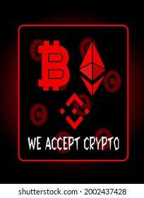 cripto marca etiqueta adhesivo logo aceptamos criptografía
