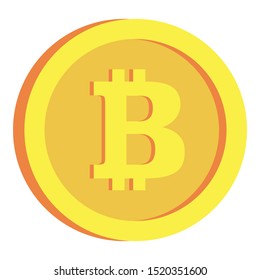 Crypto bitcoin icon. Flat illustration of crypto bitcoin vector icon for web design