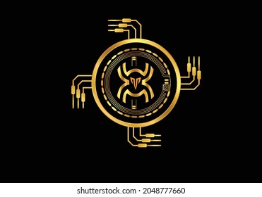 crypto, bitcoin, NFT, digital currency, template, Typography minimalist digital fashion future creative logo  vector illustration 