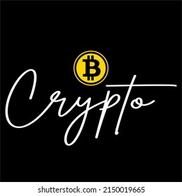 cripto de bitcoin ilustración vectorial estilo vintage para clothings