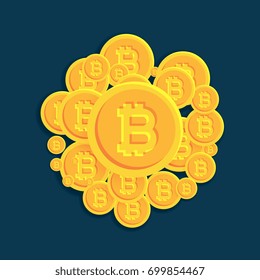 crypto bitcoins digital currency coins vector background