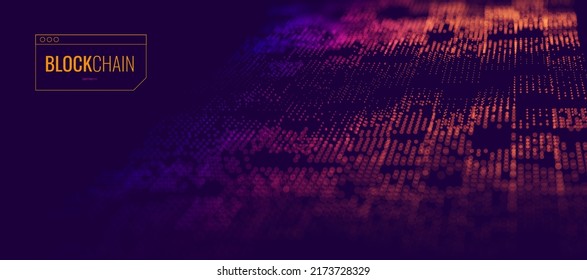 Fondo de datos de la cadena de bloqueo criptográfica. Fondo del vector abstracto de la rejilla de bloqueo Tecnología de diseño de banners para el futuro.