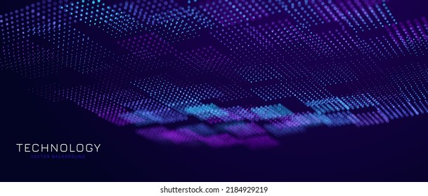 Crypto Blockchain Data Background. Blockchain Grid Abstract Vector Background. Technology of Future Banner Design.