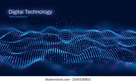 Crypto Blockchain Data Background. Blockchain Grid Abstract Vector Background. Technology of Future Banner Design.