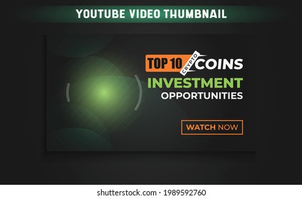 Crypto business Investment youtube thumbnail web banner creative template Premium Vector design 