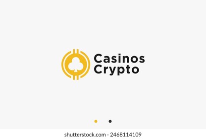 crypto casino logo design vector silhouette illustration