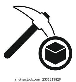 Crypto chain axe icon simple vector. Digital currency. Fintech data