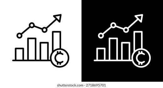 Crypto Chart Icon Of Line Black And White Style