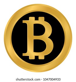 Crypto coin bitcoin icon on white background. Vector illustration.