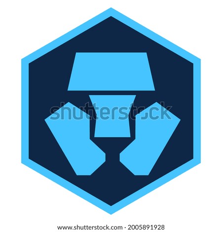 Crypto.com Coin CRO token symbol cryptocurrency logo, coin icon isolated on white background. Vector illustration.