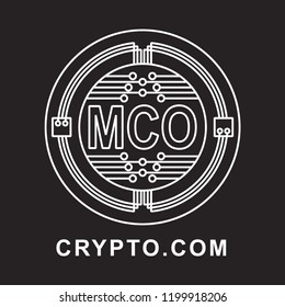 crypto.com coin Cryptocurrency  icon with black background