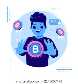 crypto coin and crypto currency illustration