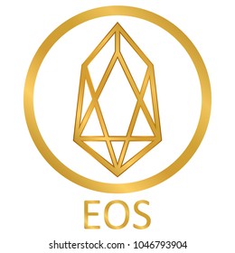 Crypto coin EOS icon on white background. Vector illustration.