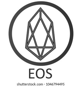 Crypto coin EOS icon on white background. Vector illustration.