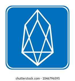 Crypto coin EOS icon on white background. Vector illustration.