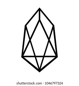 Crypto coin EOS icon on white background. Vector illustration.