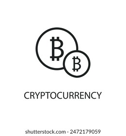Arte vectorial de contorno de ícono plano de criptomoneda
