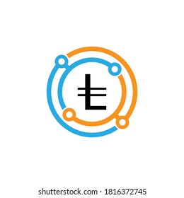 Design-Konzept für Kryptomünzen-Symbol, Vektorgrafik
