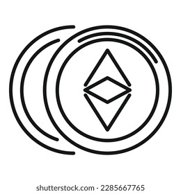 Kryptomünzen Symbol Umrandungsvektor. Geschäftsgeld. Finanzielle Gegenleistung