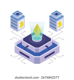 Ilustração vetorial isométrica de Crypto Coin.