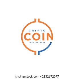 crypto coin logo design template