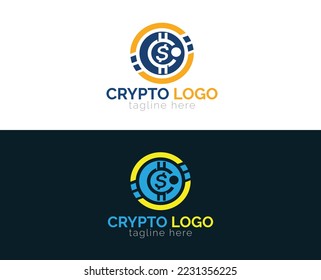 Design des Crypto-Münzzeichens, Vektorvorlagen 