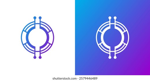 Crypto coin logo template. Vector Digital Money Icon, financial symbol, Block chain.