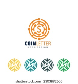 Crypto coin Logo vector of letter S digital currency icon money symbol mining technology sign clipart