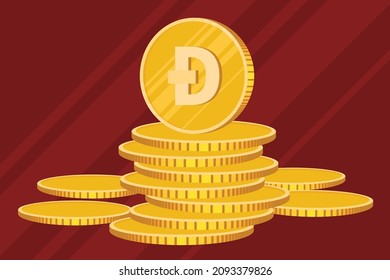 Crypto coin vector illustration. Cryptocurrency physical coins set. Cryptocurrency icon set. Bitcoin, Ethereum, Litecoin, etc.