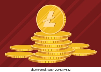 Ilustración vectorial de la moneda criptográfica. Monedas físicas de criptomoneda. Juego de iconos de criptodivisa. Bitcoin, etéreo, Litecoin, etc.